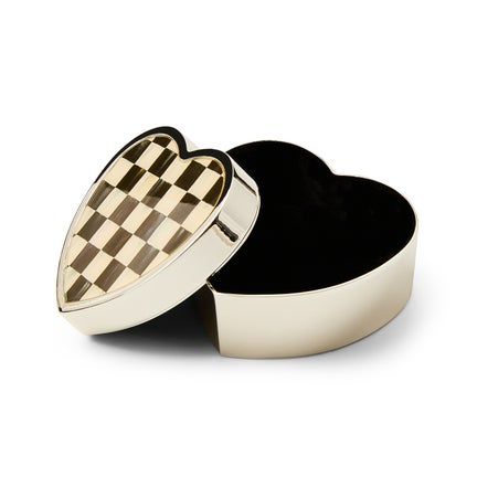 Courtly Check Heart Trinket Box