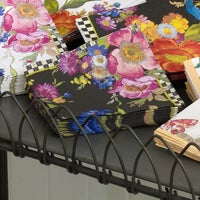 Black Flower Market Cocktail Paper Napkins