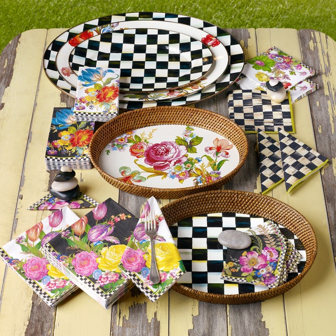 Black Flower Market Cocktail Paper Napkins image number 3