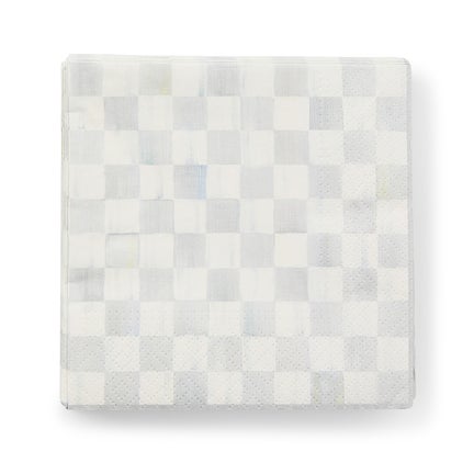 Sterling Check Cocktail Paper Napkins