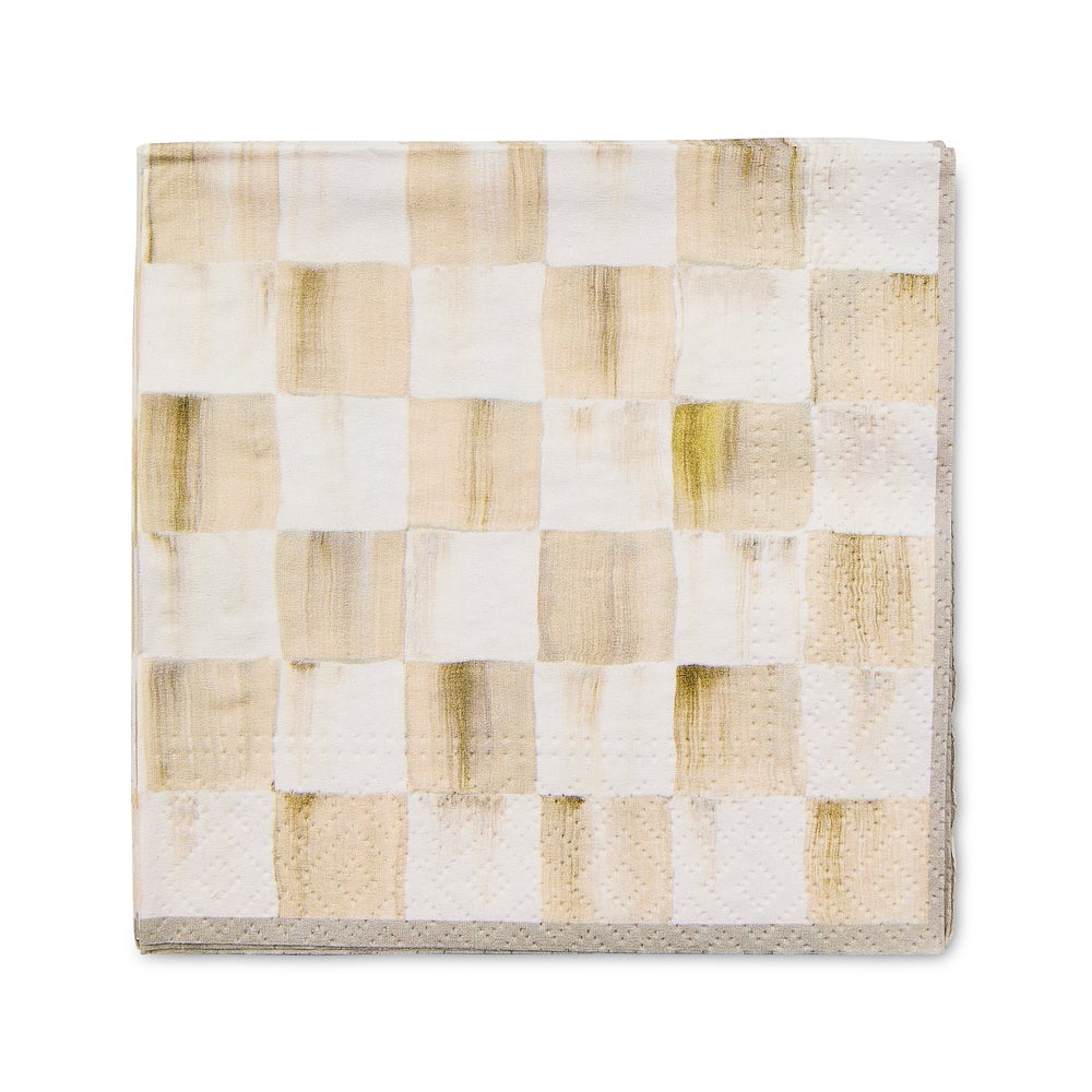 Cocktail Paper Napkins - Mocha Check mackenzie-childs Panama imagen 1