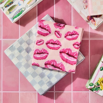 Sterling Check Luncheon Paper Napkins