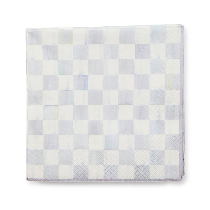 Sterling Check Luncheon Paper Napkins image number 0