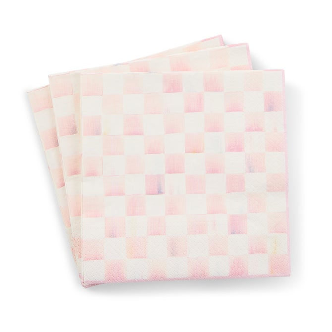 Rosy Check Luncheon Paper Napkins image number 1