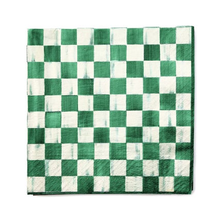 Emerald Check Dinner Paper Napkins