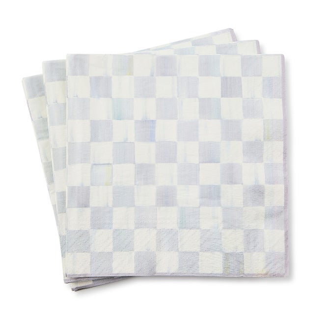 Sterling Check Dinner Paper Napkins image number 1