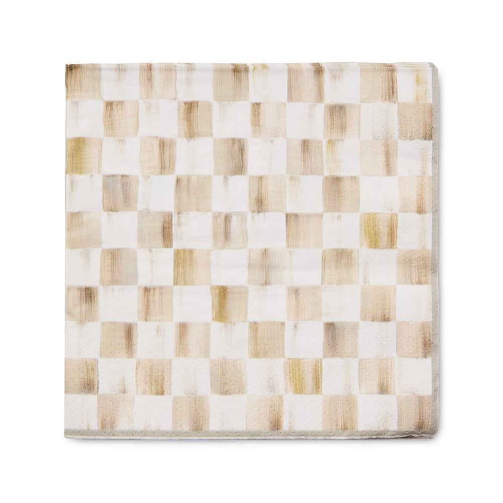 Dinner Paper Napkins - Mocha Check, Dinner Napkin mackenzie-childs Panama imagen 1