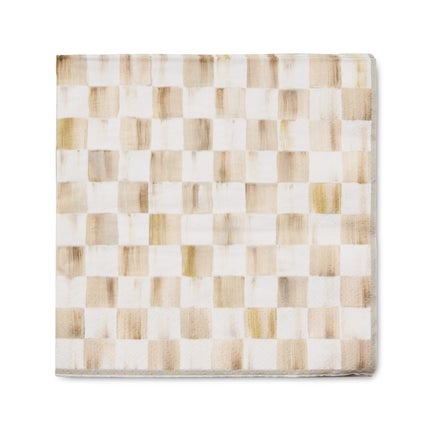 Mocha Check Dinner Paper Napkins