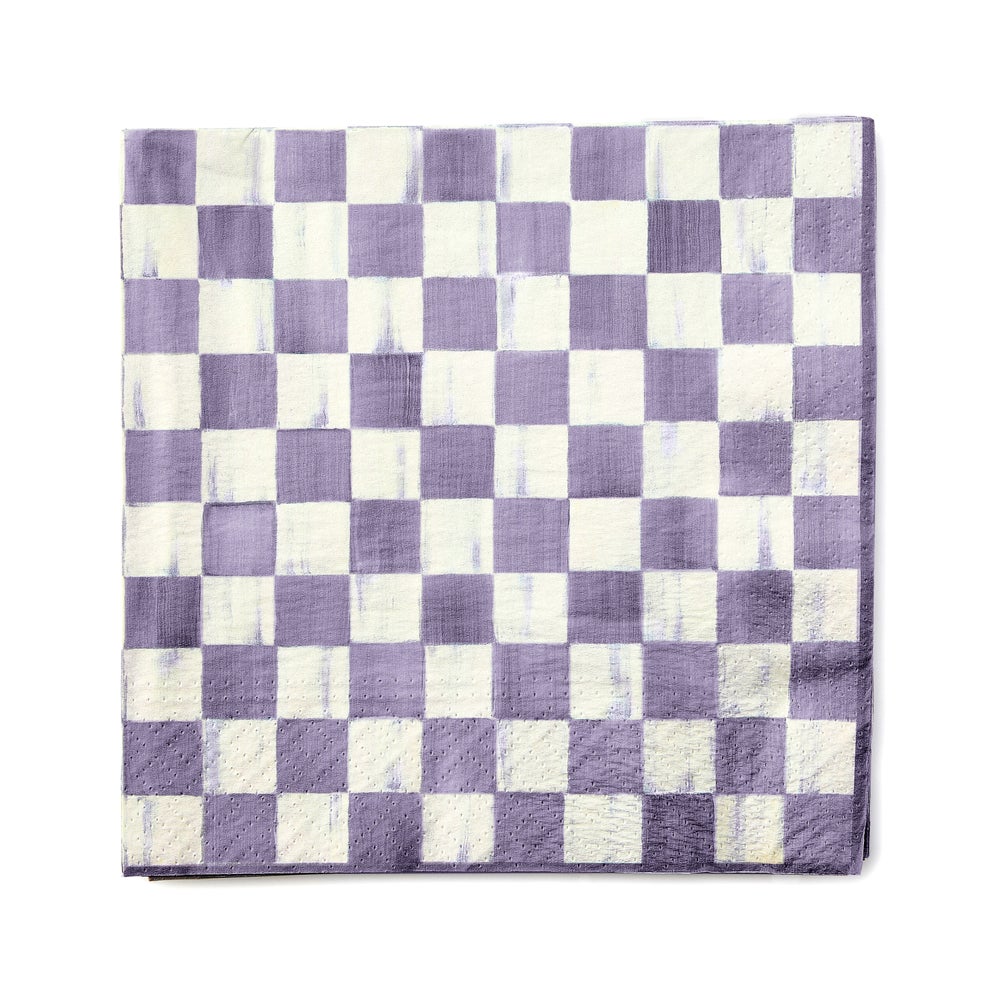 Violet Check Dinner Paper Napkins mackenzie-childs Panama imagen 1