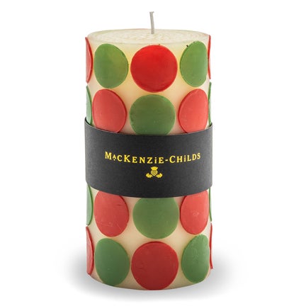Macrodot 6" Red & Green Pillar Candle