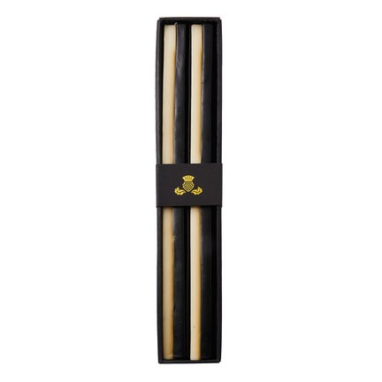 Quatro Black & Ivory Dinner Candles, Set of 2