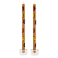 Maple Leaf Brown Dinner Candles, Set of 2