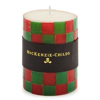 Check Red & Green 4" Pillar Candle