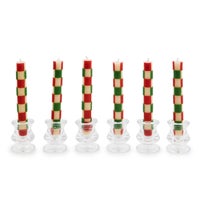 Mini Red & Green Dinner Candles, Set of 6