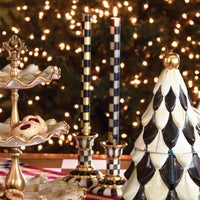 Check Black & Ivory Dinner Candles, Set of 2