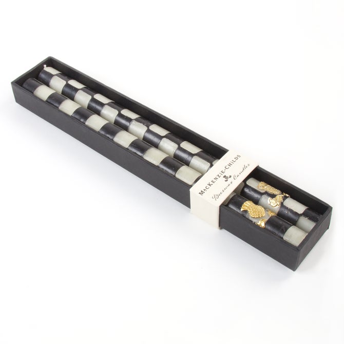 Check Black & Ivory Dinner Candles, Set of 2 image number 3
