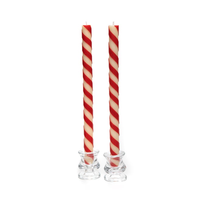 Candy Cane Dinner Candles, Set of 2 image number 0