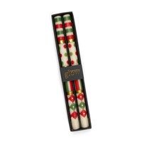 Jester Dinner Candles - Red, Green, & Gold - Set of 2