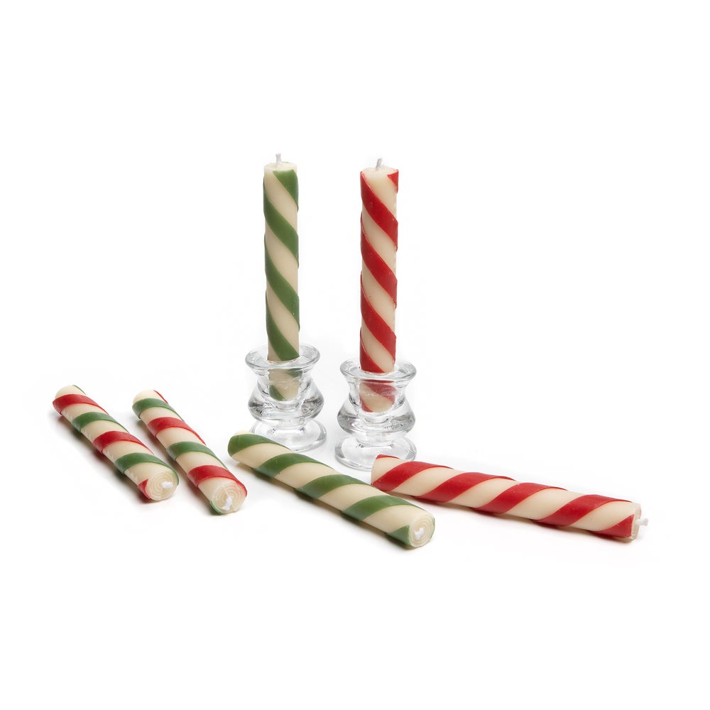 Mini Candy Cane Dinner Candles, Set of 6 mackenzie-childs Panama imagen 1