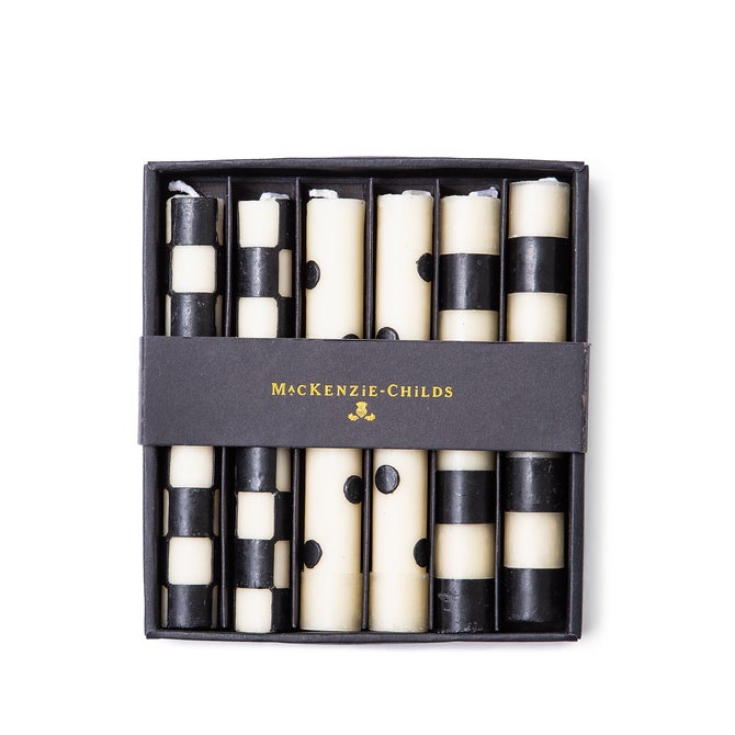 Mini Black & Ivory Dinner Candles, Set of 6 image number 2