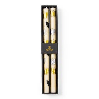 Butterfly Silver & Gold Dinner Candles, Set of 2