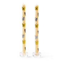 Butterfly Silver & Gold Dinner Candles, Set of 2