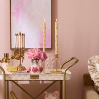 Pink Hearts Dinner Candles, Set of 2