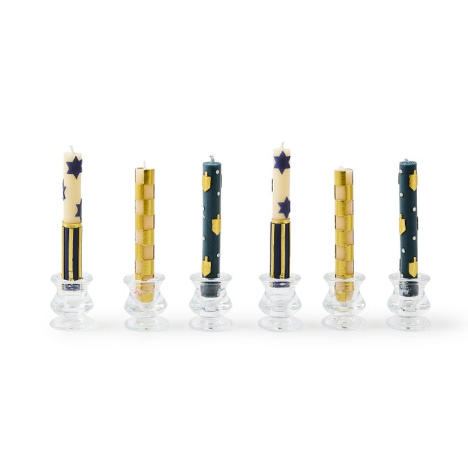Judaica Mini Dinner Candles, Set of 6 image number 0