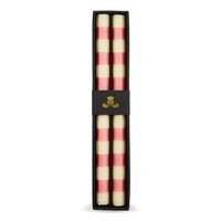 Bands Pink Dinner Candles, Set of 2