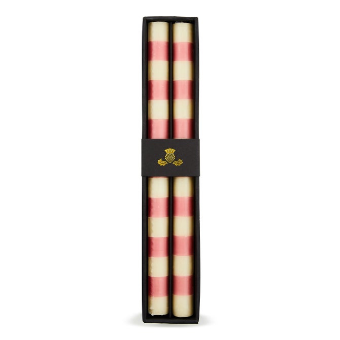 Bands Pink Dinner Candles, Set of 2 image number 1