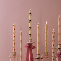 Black Bow Dinner Candles, Set of 2