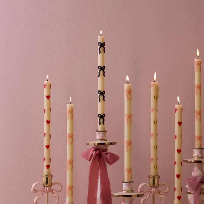 Black Bow Dinner Candles, Set of 2 image number 3