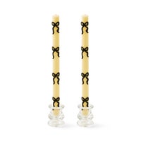 Black Bow Dinner Candles, Set of 2