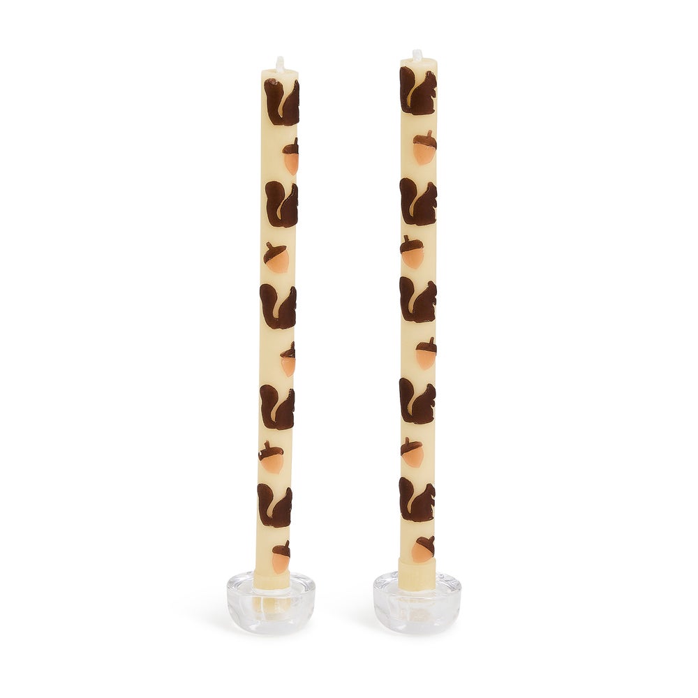 Squirrels & Acorns Dinner Candles, Set of 2 mackenzie-childs Panama imagen 1