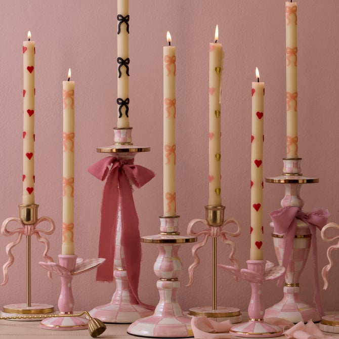 Pink Bow Dinner Candles, Set of 2 image number 4