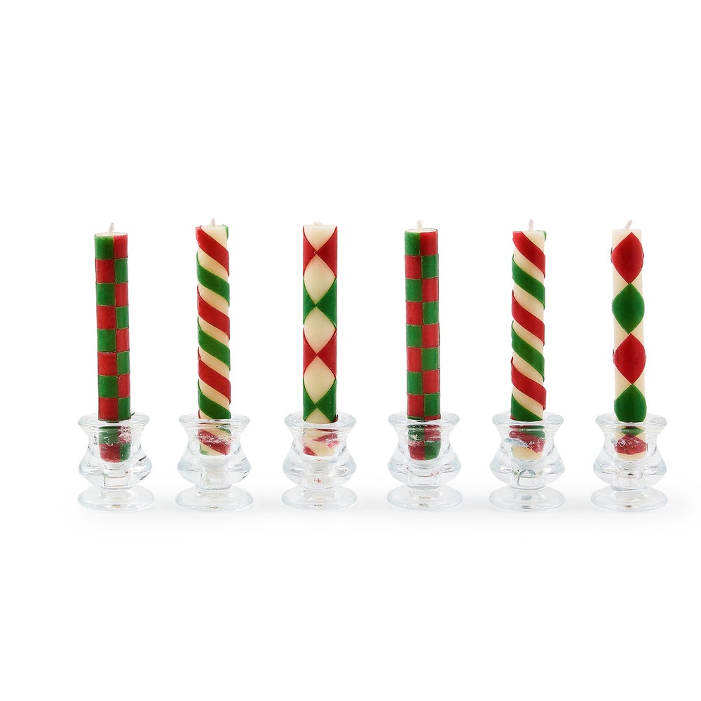 Mini Red & Green Dinner Candles, Set of 6 mackenzie-childs Panama imagen 1