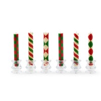 Mini Red & Green Dinner Candles, Set of 6