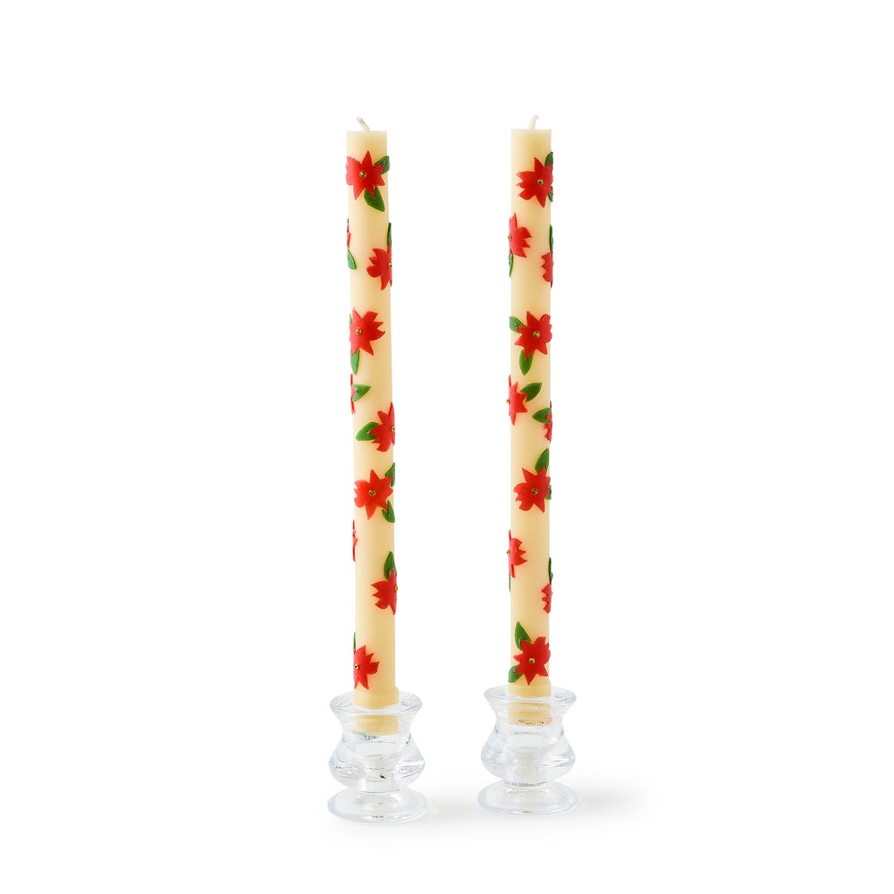 Poinsettia Dinner Candles, Set of 2 mackenzie-childs Panama imagen 1
