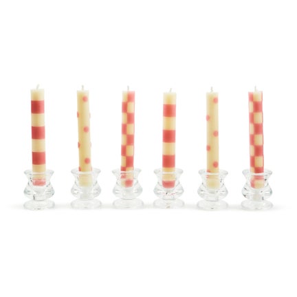 Pink Mini Dinner Candles, Set of 6