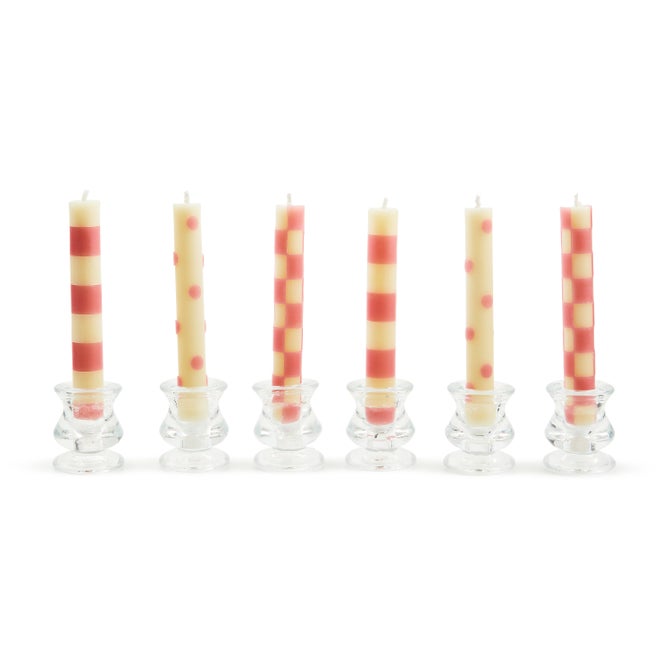Pink Mini Dinner Candles, Set of 6 image number 0