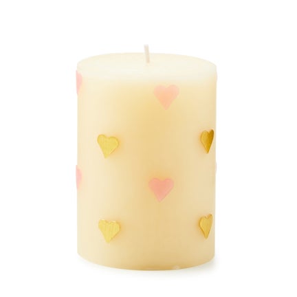Pink Hearts 4" Pillar Candle