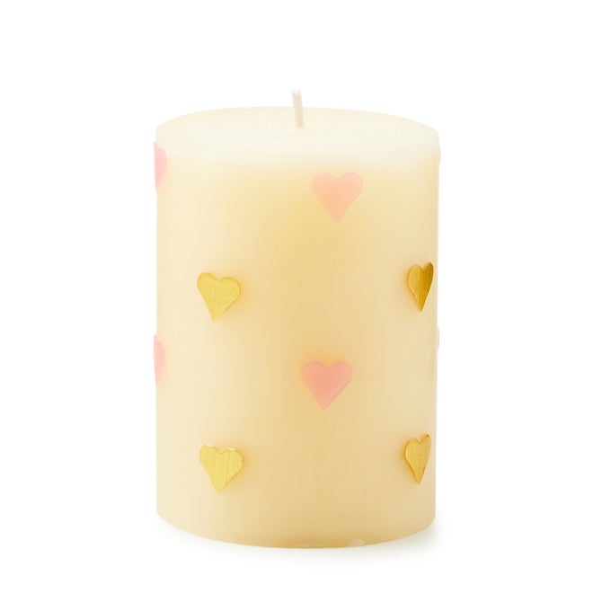 Pink Hearts 4" Pillar Candle image number 0