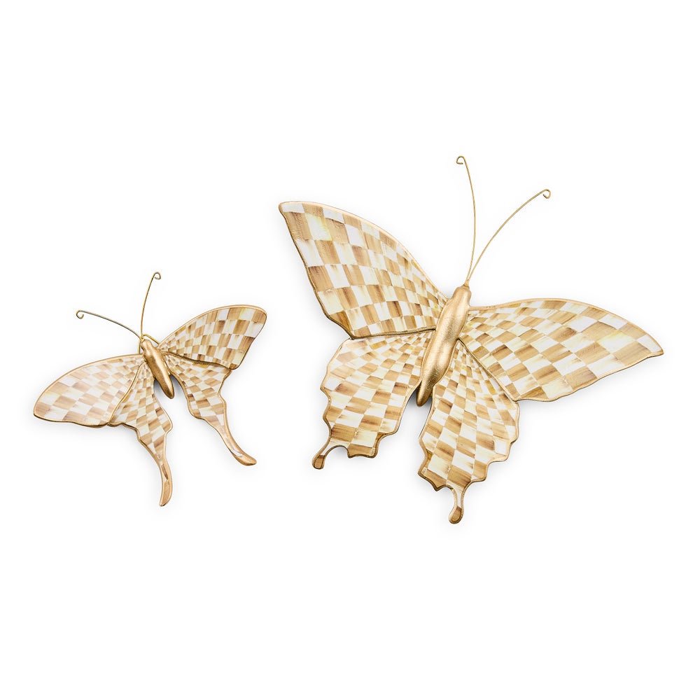 Butterfly Wall Decor - Mocha Check, Duo mackenzie-childs Panama imagen 1