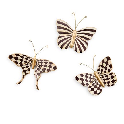 Courtly Check & Stripe Butterfly Trio
