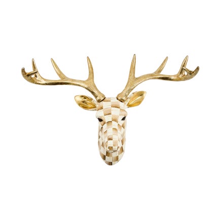 Mocha Check Small Deer Wall Decor