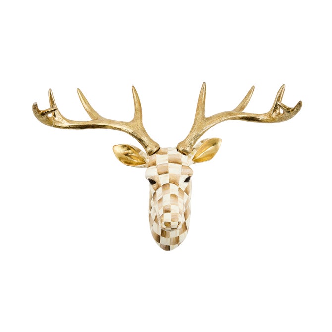 Mocha Check Small Deer Wall Decor image number 0