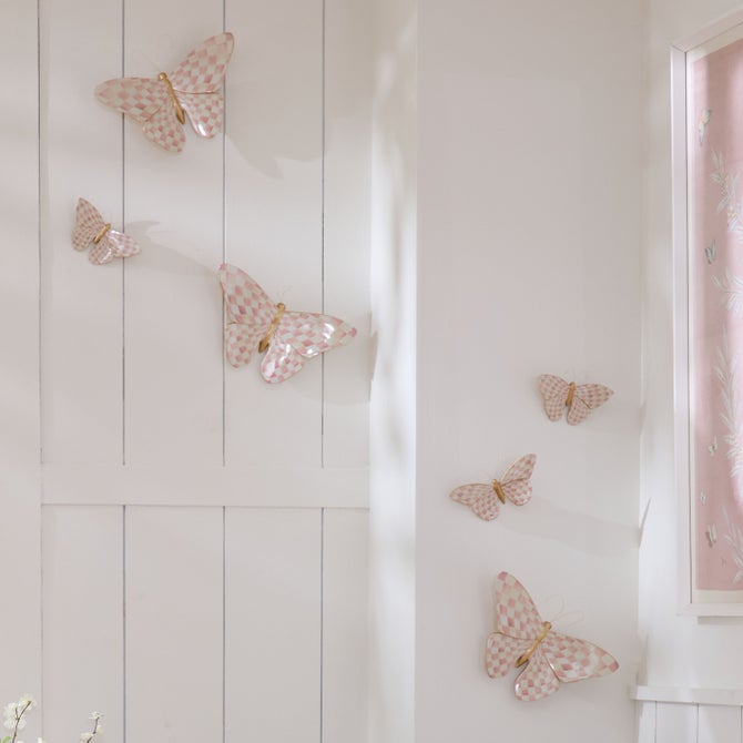 Rosy Check Wall Decor Butterfly image number 1