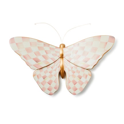 Rosy Check Wall Decor Butterfly