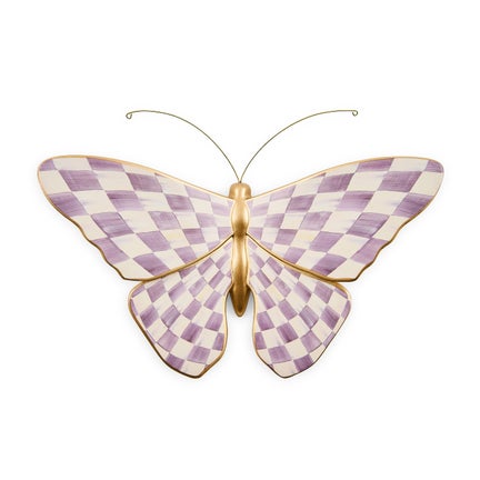 Violet Check Butterfly Wall Decor