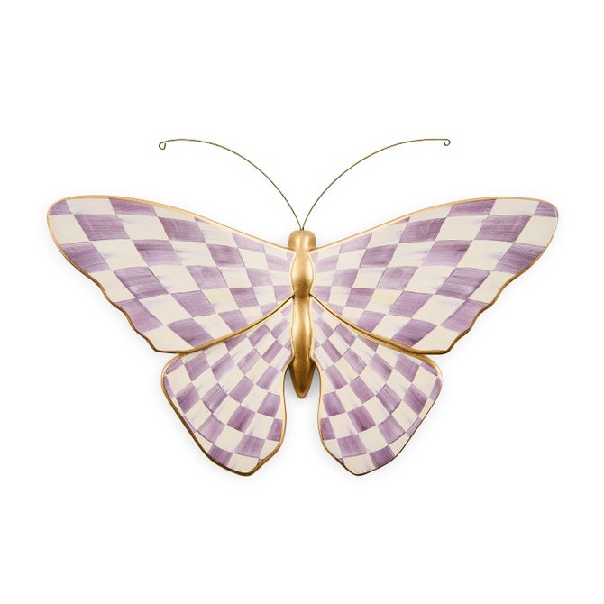 Violet Check Butterfly Wall Decor image number 0